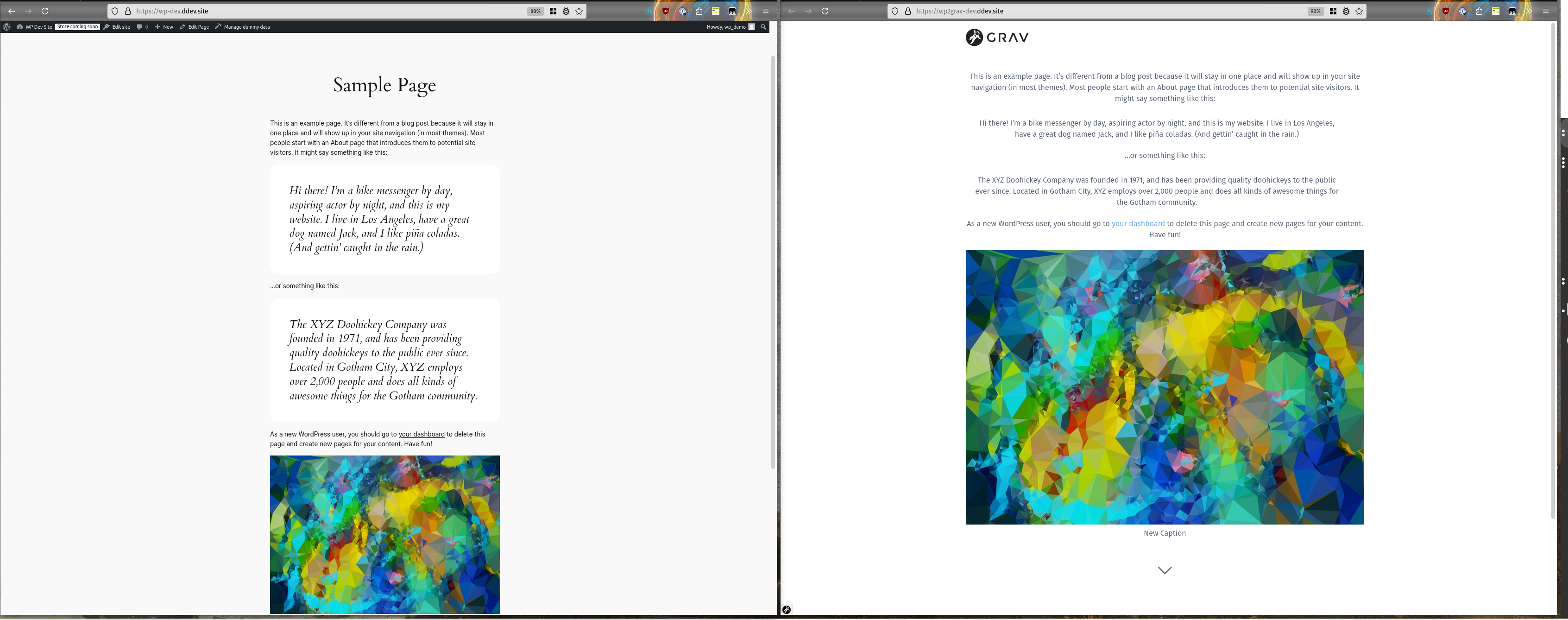 Sample render comparing WordPress to Grav Sample render comparing WordPress to Grav